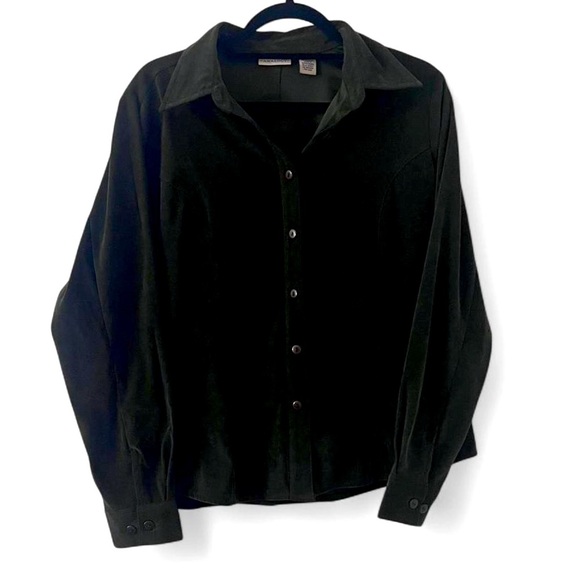 Dark Green Analogy Suede Button-Up Shirt - Picture 1 of 4